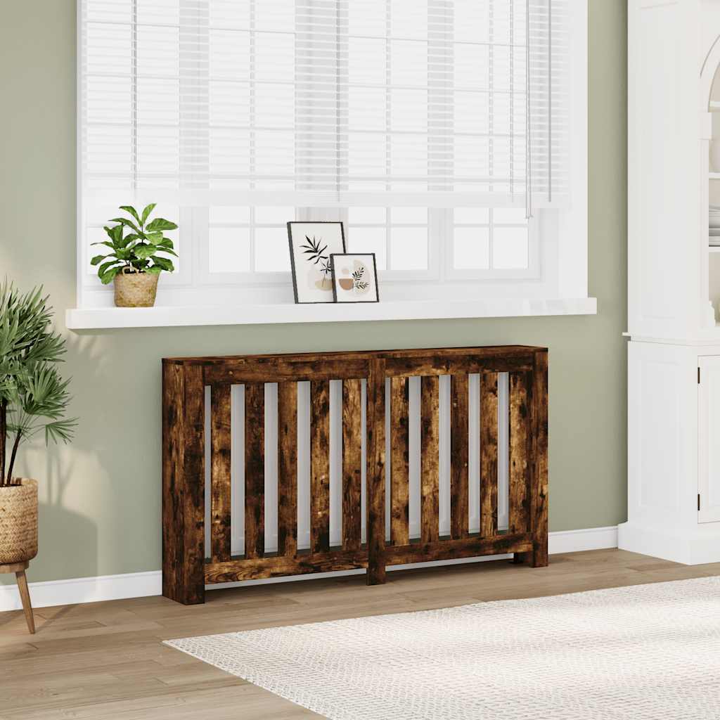 vidaXL Radiator Cover Smoked Oak 149 x 20 x 82 cm Engineered Wood 1