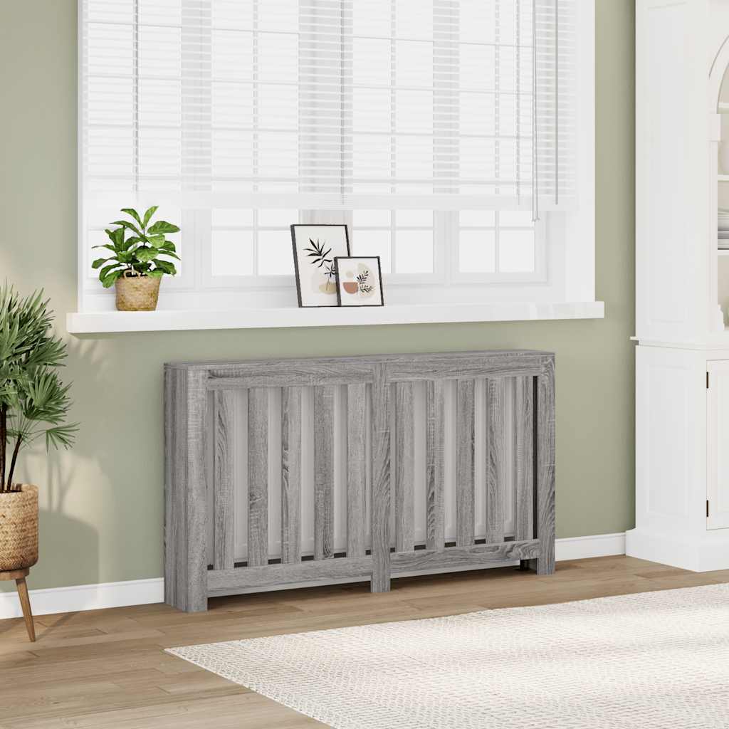 vidaXL Radiator Cover 149x20x82 cm Engineered Wood Vertical Slats