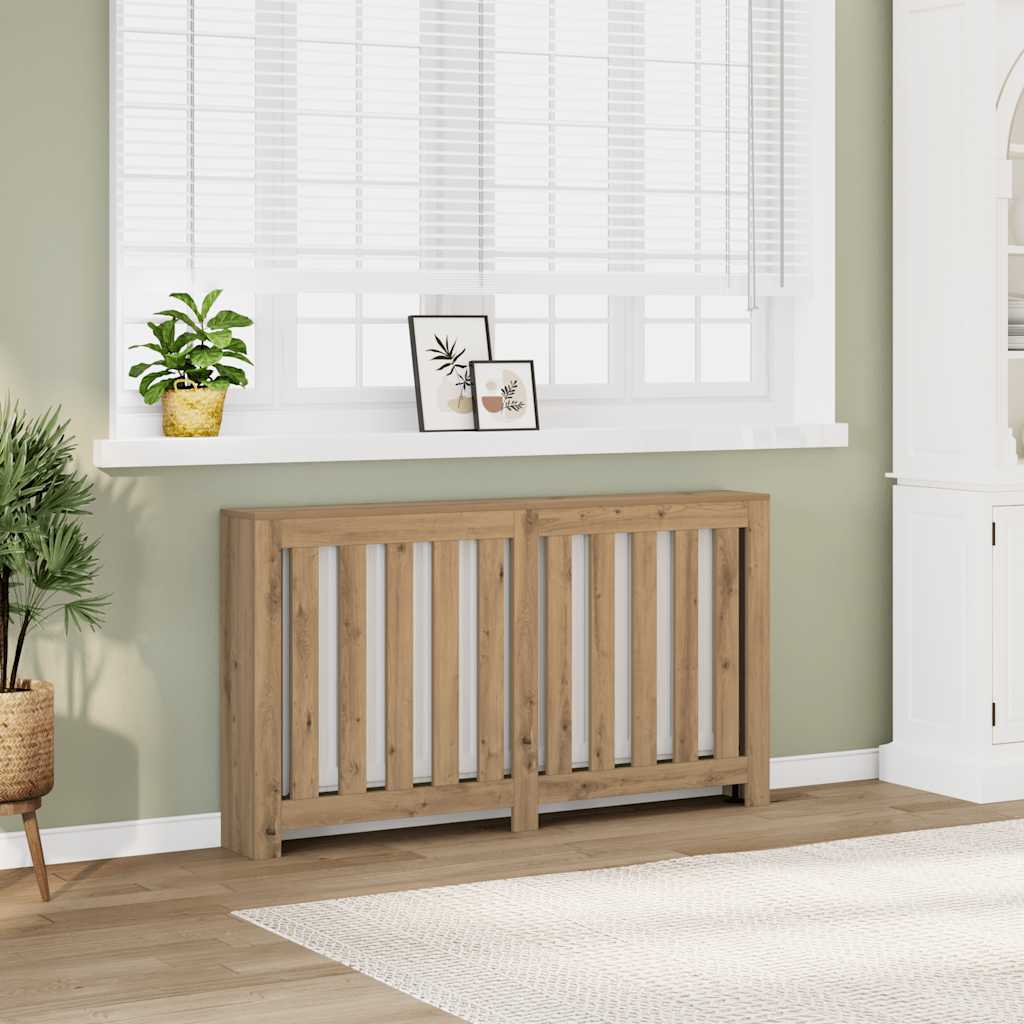 vidaXL Radiator Cover Oak 149 x 20 x 82 cm Engineered Wood 1