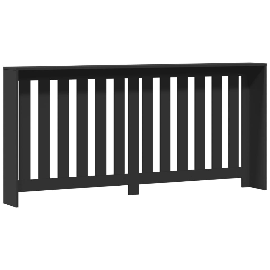 vidaXL Radiator Cover Black 175 x 20 x 82 cm Engineered Wood 4