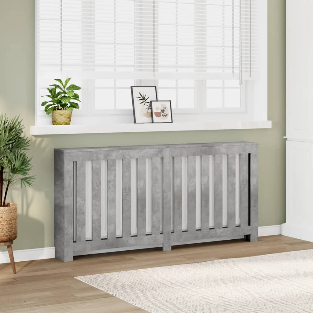 vidaXL Radiator Cover Concrete Grey 175 x 20 x 82 cm Engineered Wood 1
