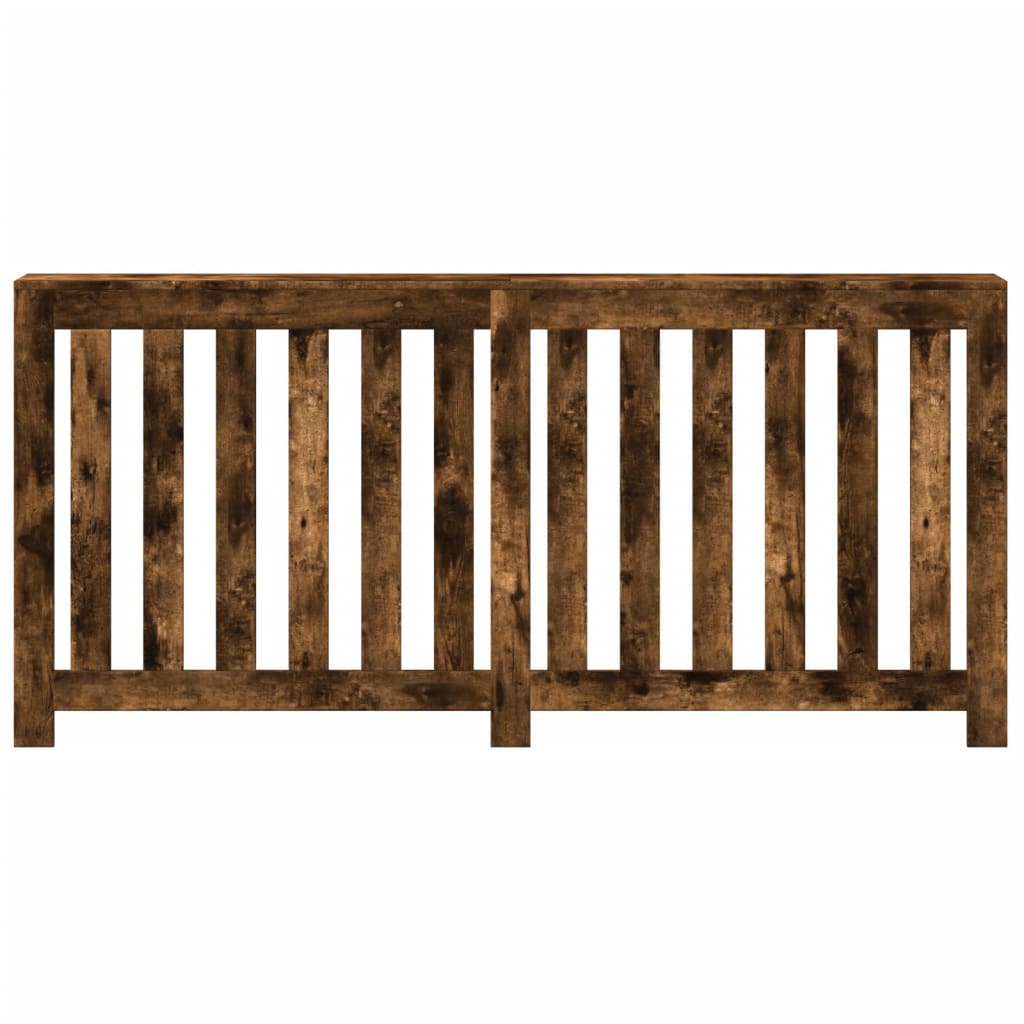 vidaXL Radiator Cover Smoked Oak 175 x 20 x 82 cm Engineered Wood 3
