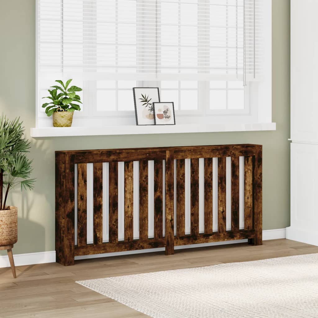 vidaXL Radiator Cover Smoked Oak 175 x 20 x 82 cm Engineered Wood 1