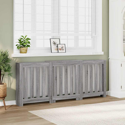 vidaXL Radiator Cover Grey Sonoma 205 x 21.5 x 83.5 cm Engineered Wood 1