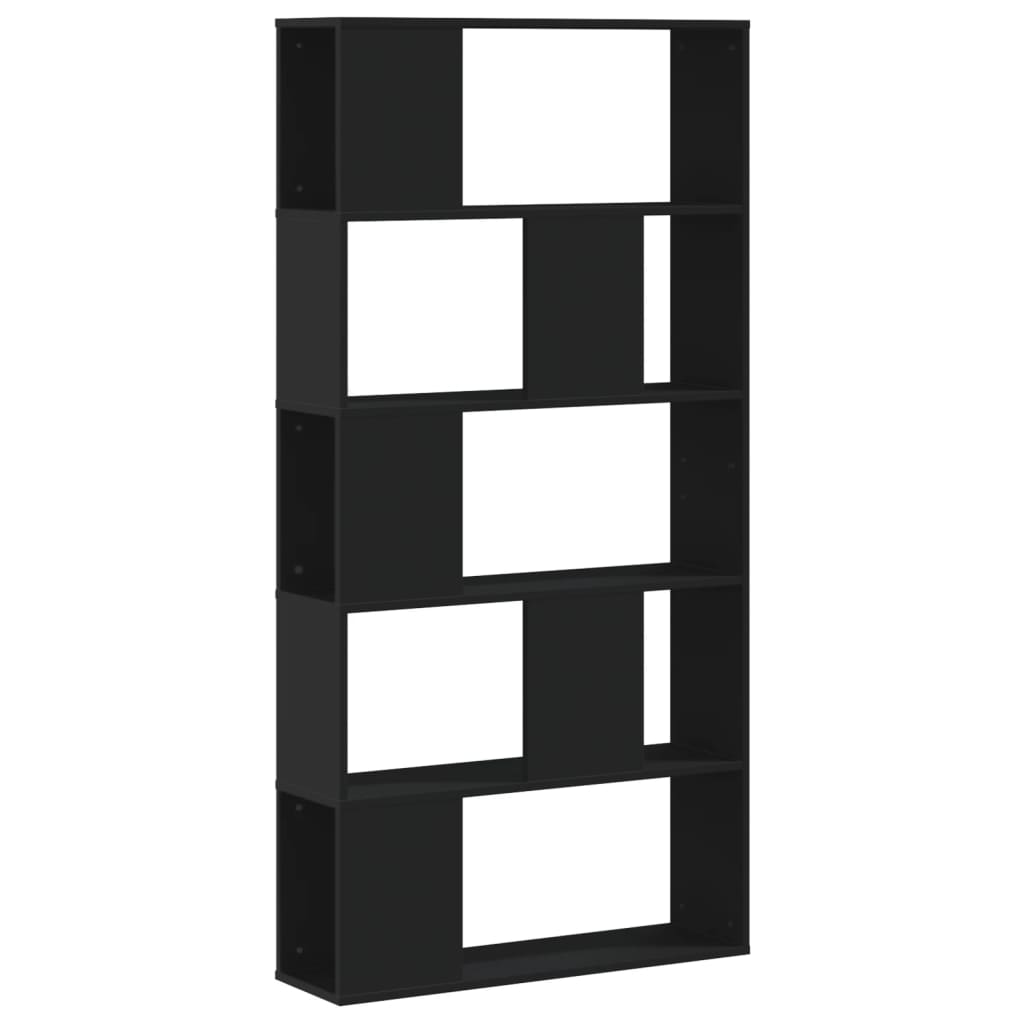 vidaXL Bookcase 5-Tier Black 80,5x23,5x162,5 cm Engineered Wood 2