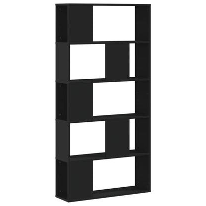 vidaXL Bookcase 5-Tier Black 80,5x23,5x162,5 cm Engineered Wood 2