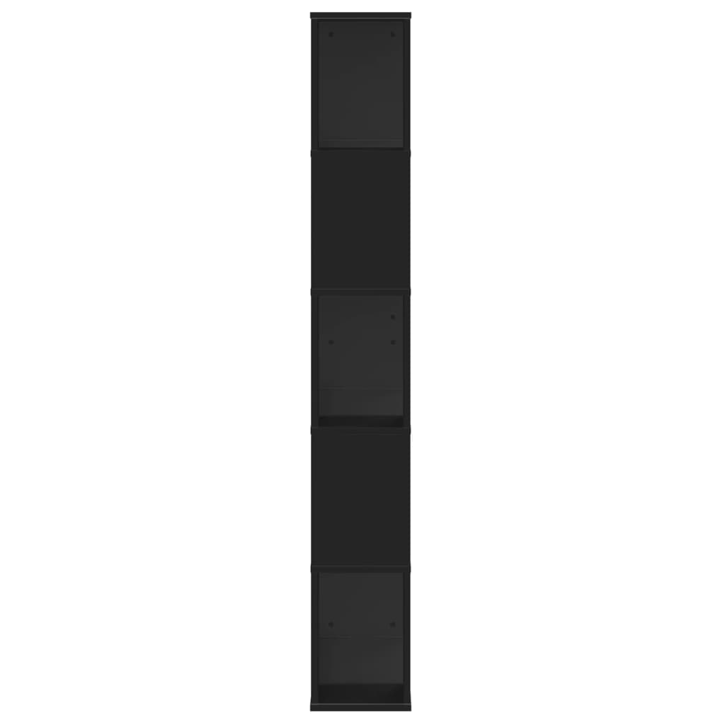 vidaXL Bookcase 5-Tier Black 80,5x23,5x162,5 cm Engineered Wood 4