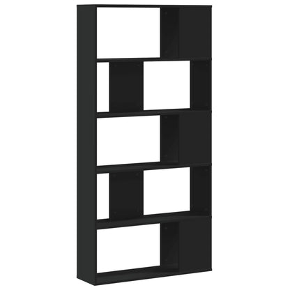 vidaXL Bookcase 5-Tier Black 80,5x23,5x162,5 cm Engineered Wood 5