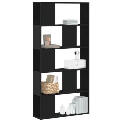 vidaXL Bookcase 5-Tier Black 80,5x23,5x162,5 cm Engineered Wood 1