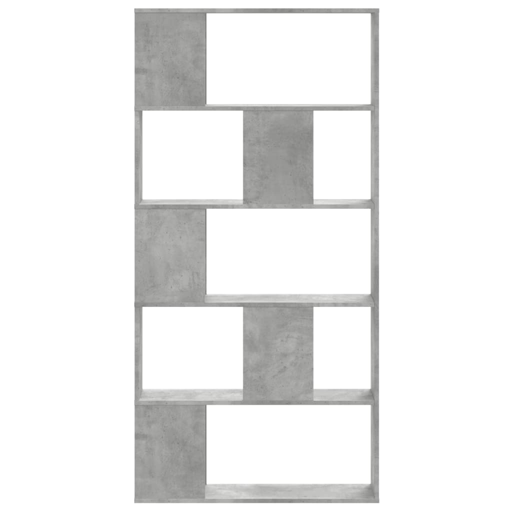 vidaXL Bookcase 5-Tier Concrete Grey 80,5x23,5x162,5 cm Engineered Wood 3