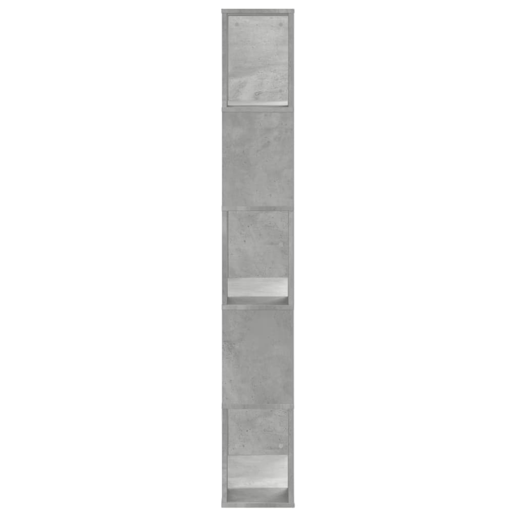vidaXL Bookcase 5-Tier Concrete Grey 80,5x23,5x162,5 cm Engineered Wood 4