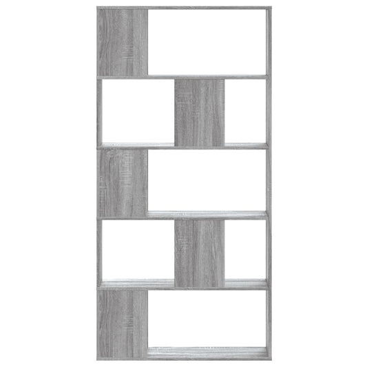 vidaXL Bookcase 5-Tier Grey Sonoma 80,5x23,5x162,5 cm Engineered Wood 2