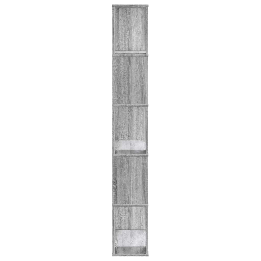 vidaXL Bookcase 5-Tier Grey Sonoma 80,5x23,5x162,5 cm Engineered Wood 5