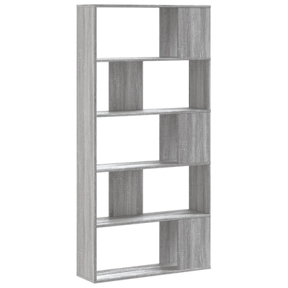 vidaXL Bookcase 5-Tier Grey Sonoma 80,5x23,5x162,5 cm Engineered Wood 4