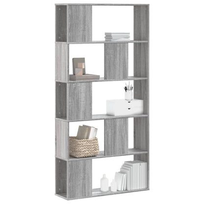 vidaXL Bookcase 5-Tier Grey Sonoma 80,5x23,5x162,5 cm Engineered Wood 1