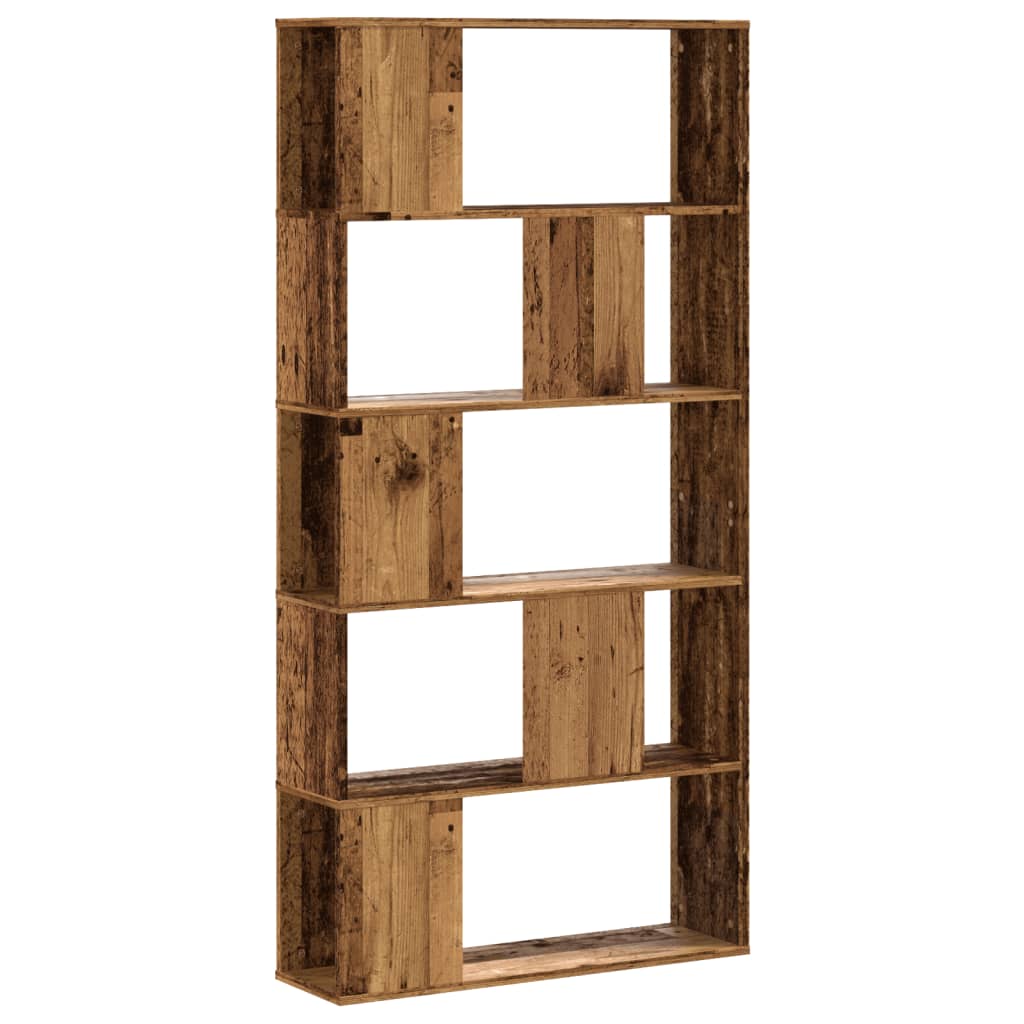 vidaXL Bookcase 5-Tier Old Wood 80,5x23,5x162,5 cm Engineered Wood 2