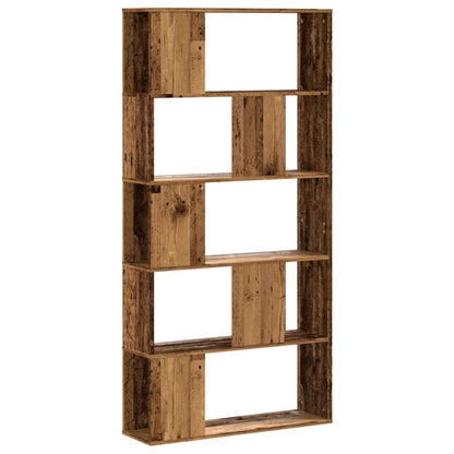 vidaXL Bookcase 5-Tier Old Wood 80,5x23,5x162,5 cm Engineered Wood 2