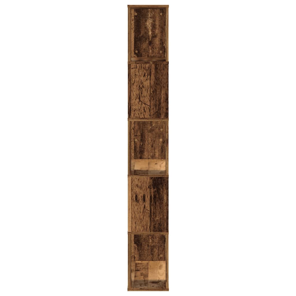 vidaXL Bookcase 5-Tier Old Wood 80,5x23,5x162,5 cm Engineered Wood 5