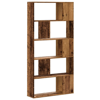 vidaXL Bookcase 5-Tier Old Wood 80,5x23,5x162,5 cm Engineered Wood 4