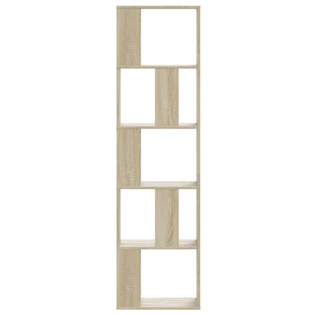 vidaXL Bookcase 5-Tier Sonoma Oak 45x23,5x162,5 cm Engineered Wood 3