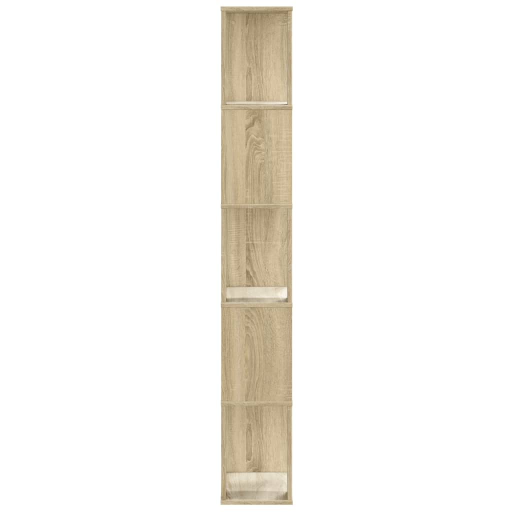 vidaXL Bookcase 5-Tier Sonoma Oak 45x23,5x162,5 cm Engineered Wood 5