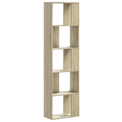 vidaXL Bookcase 5-Tier Sonoma Oak 45x23,5x162,5 cm Engineered Wood 4