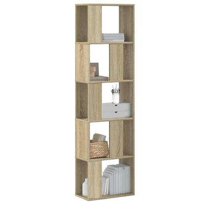 vidaXL Bookcase 5-Tier Sonoma Oak 45x23,5x162,5 cm Engineered Wood 1