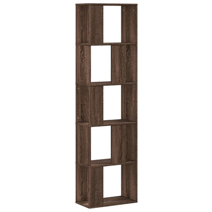 vidaXL Bookcase 5-Tier Brown Oak 45x23,5x162,5 cm Engineered Wood 2