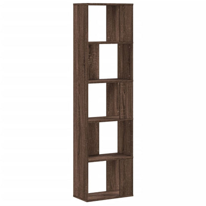 vidaXL Bookcase 5-Tier Brown Oak 45x23,5x162,5 cm Engineered Wood 4