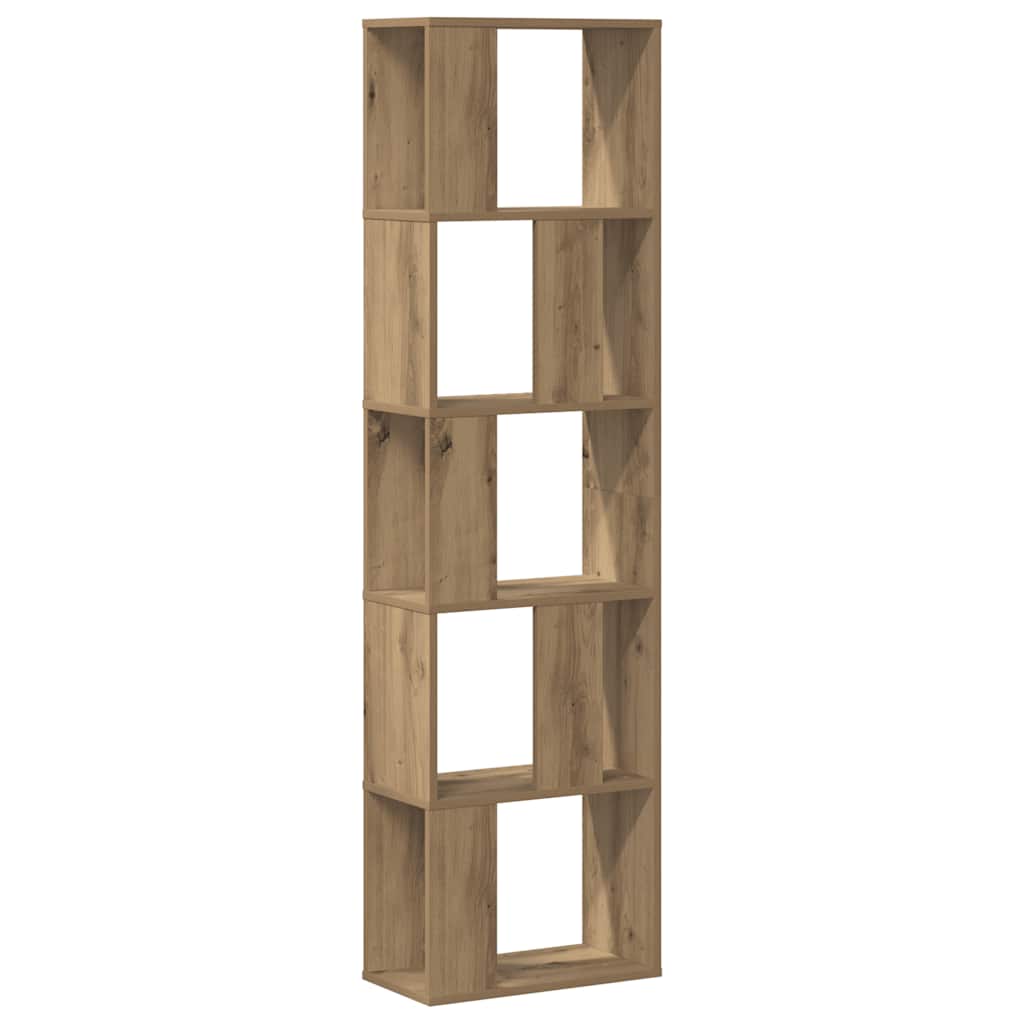 vidaXL Bookcase 5-Tier Artisian Oak 45x23,5x162,5 cm Engineered Wood 2