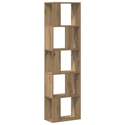 vidaXL Bookcase 5-Tier Artisian Oak 45x23,5x162,5 cm Engineered Wood 2