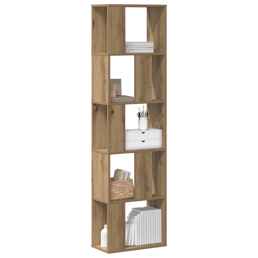 vidaXL Bookcase 5-Tier Artisian Oak 45x23,5x162,5 cm Engineered Wood 3