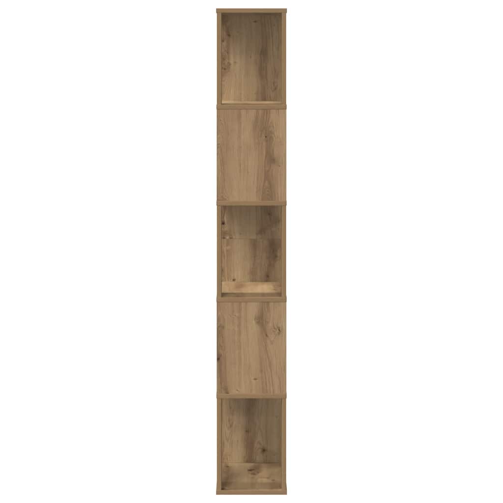 vidaXL Bookcase 5-Tier Artisian Oak 45x23,5x162,5 cm Engineered Wood 4