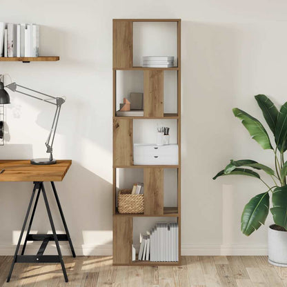 vidaXL Bookcase 5-Tier Artisian Oak 45x23,5x162,5 cm Engineered Wood 1