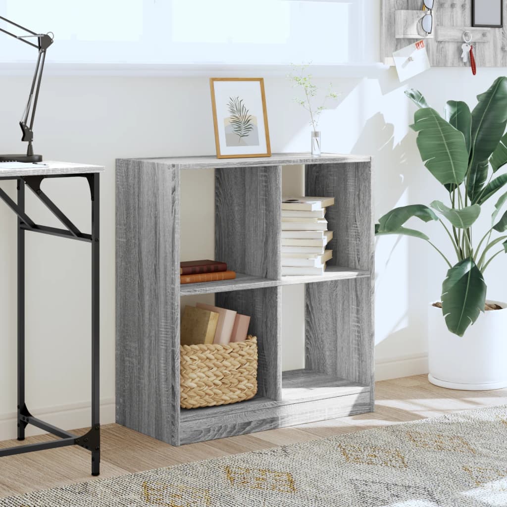 vidaXL Bookcase Grey Sonoma 68.5x32x75 cm Engineered Wood 3