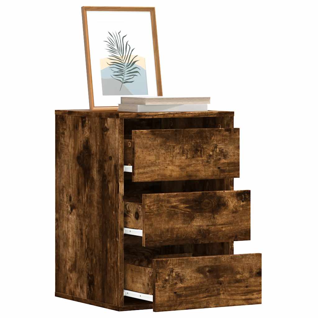 vidaXL Corner Chest of Drawers Smoked Oak 40x41x58 cm Engineered Wood 1