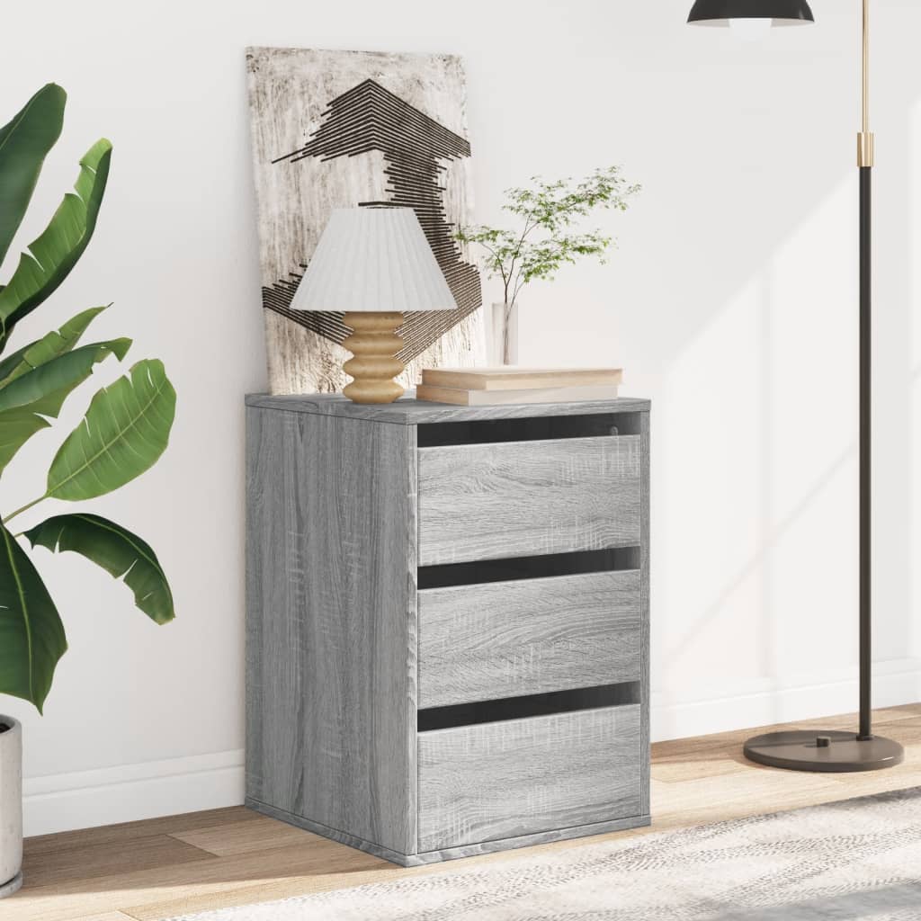 vidaXL Corner Chest of Drawers Grey Sonoma 40x41x58 cm Engineered Wood 3