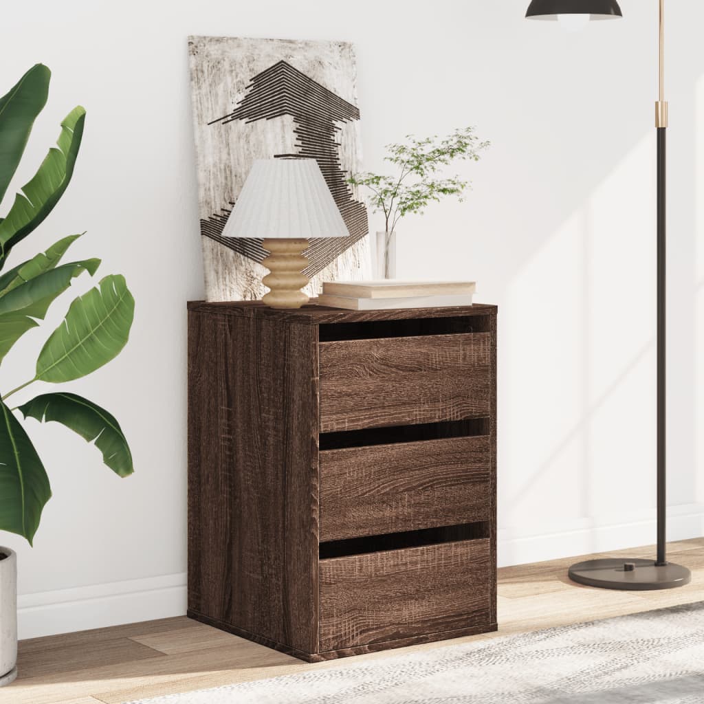 vidaXL Corner Chest of Drawers Brown Oak 40x41x58 cm Engineered Wood 3