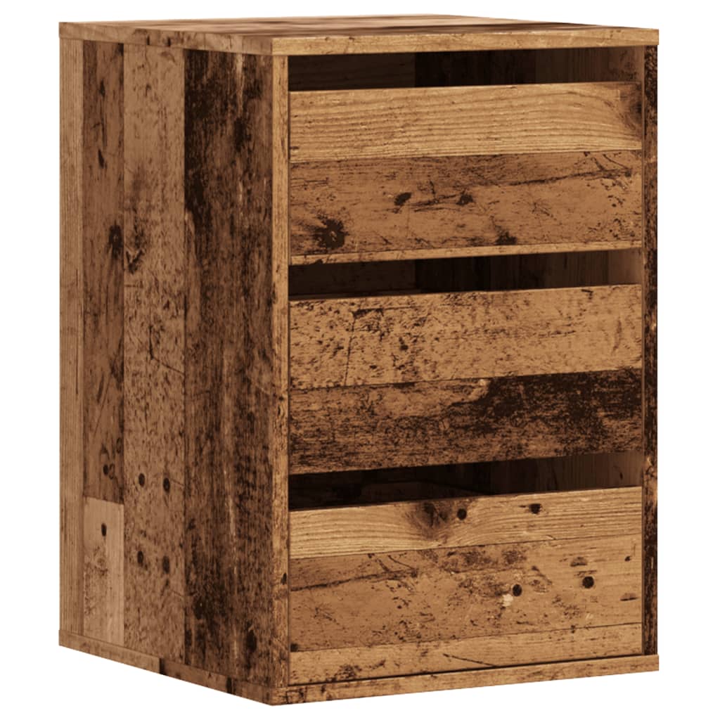vidaXL Corner Chest of Drawers Old Wood 40x41x58 cm Engineered Wood 2
