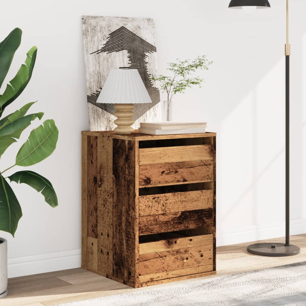 vidaXL Corner Chest of Drawers Old Wood 40x41x58 cm Engineered Wood 3