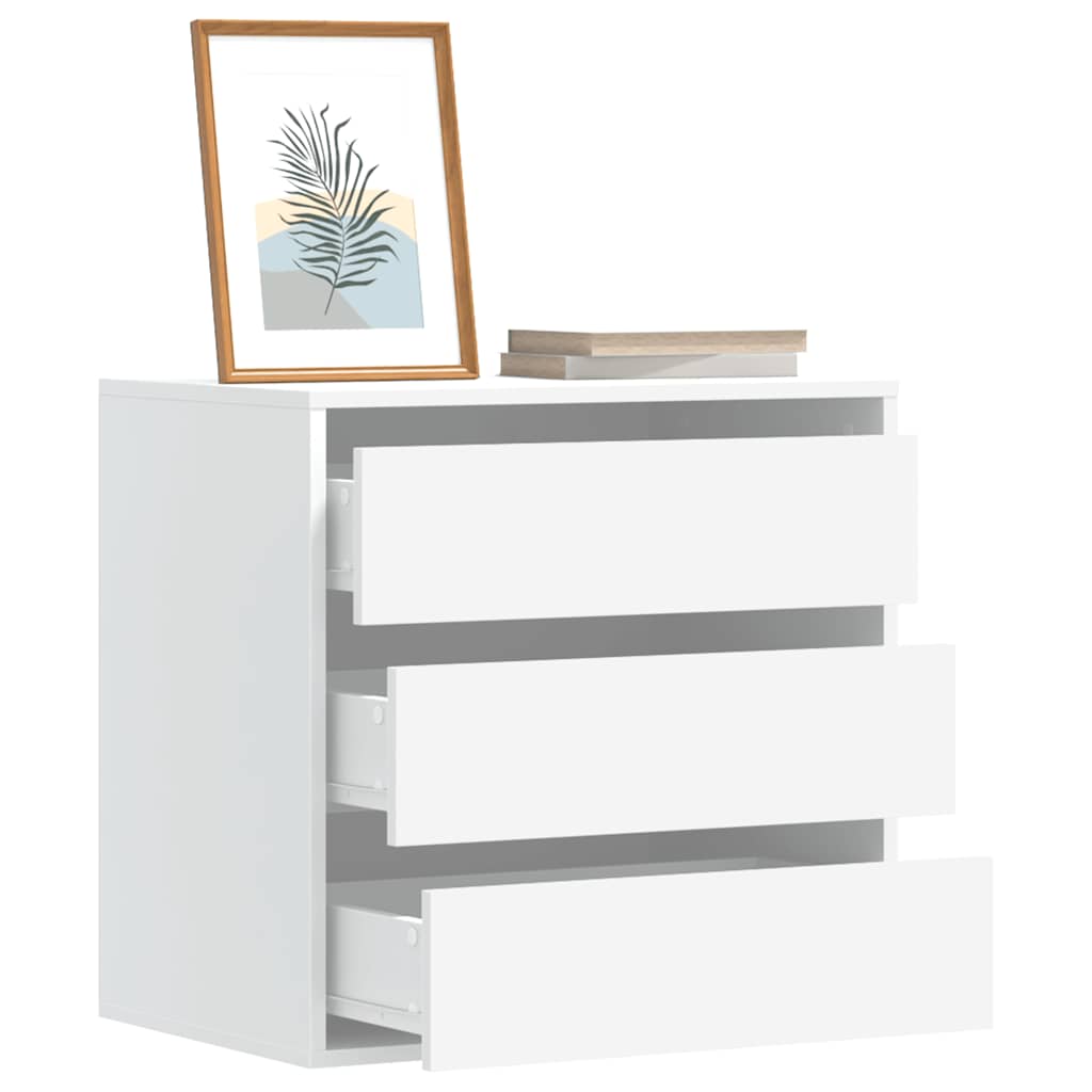 vidaXL Corner Chest of Drawers White 60x41x58 cm Engineered Wood 1