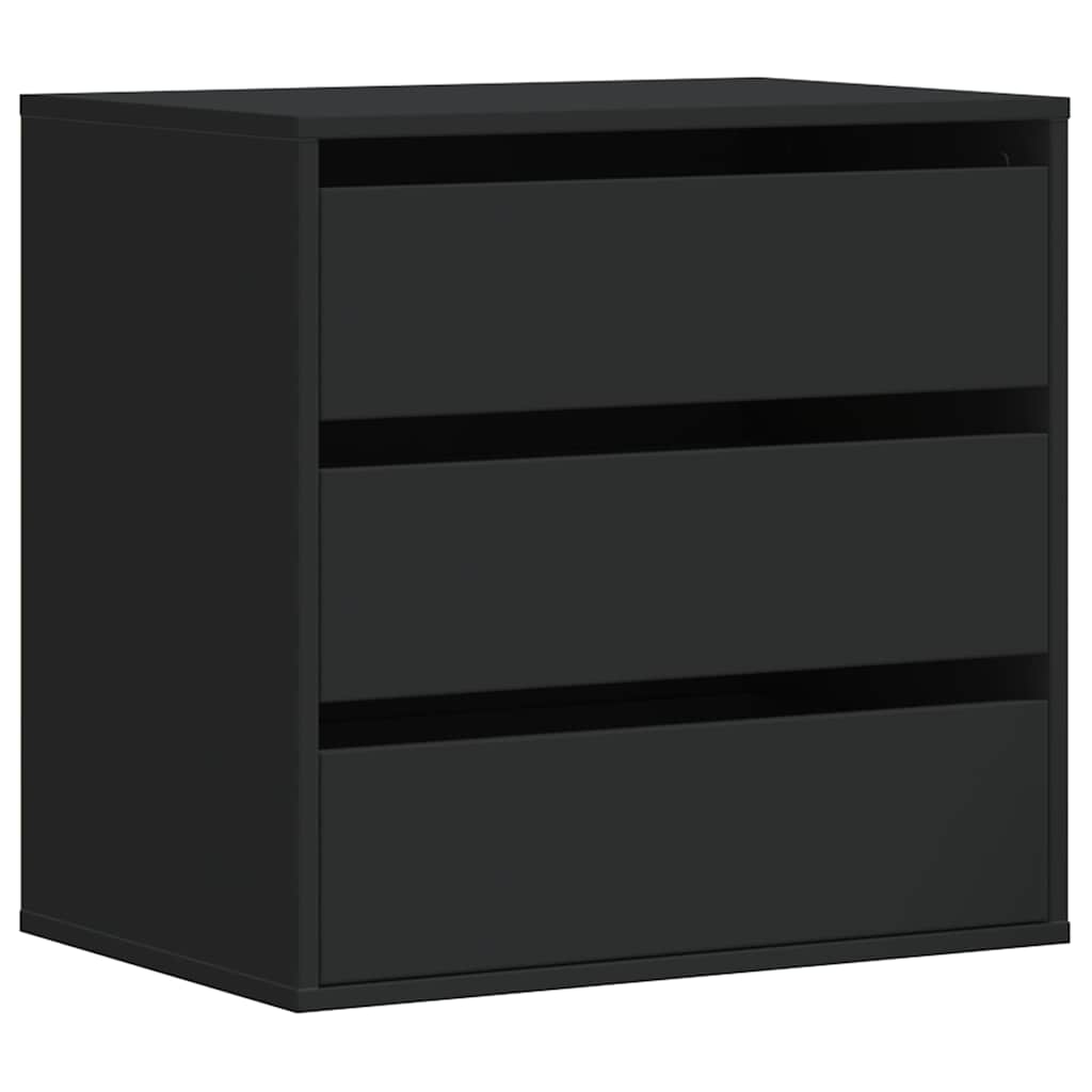 vidaXL Corner Chest of Drawers Black 60x41x58 cm Engineered Wood 2