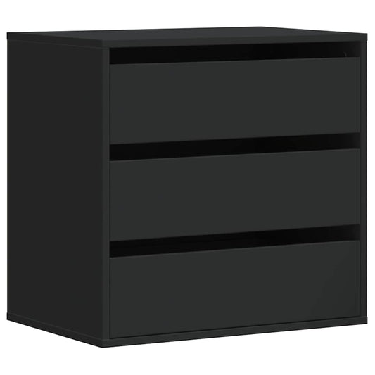 vidaXL Corner Chest of Drawers Black 60x41x58 cm Engineered Wood 2