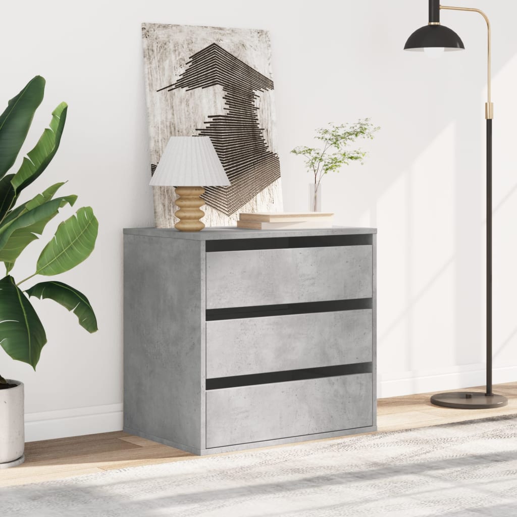 vidaXL Corner Chest of Drawers Concrete Grey 60x41x58 cm Engineered Wood 3