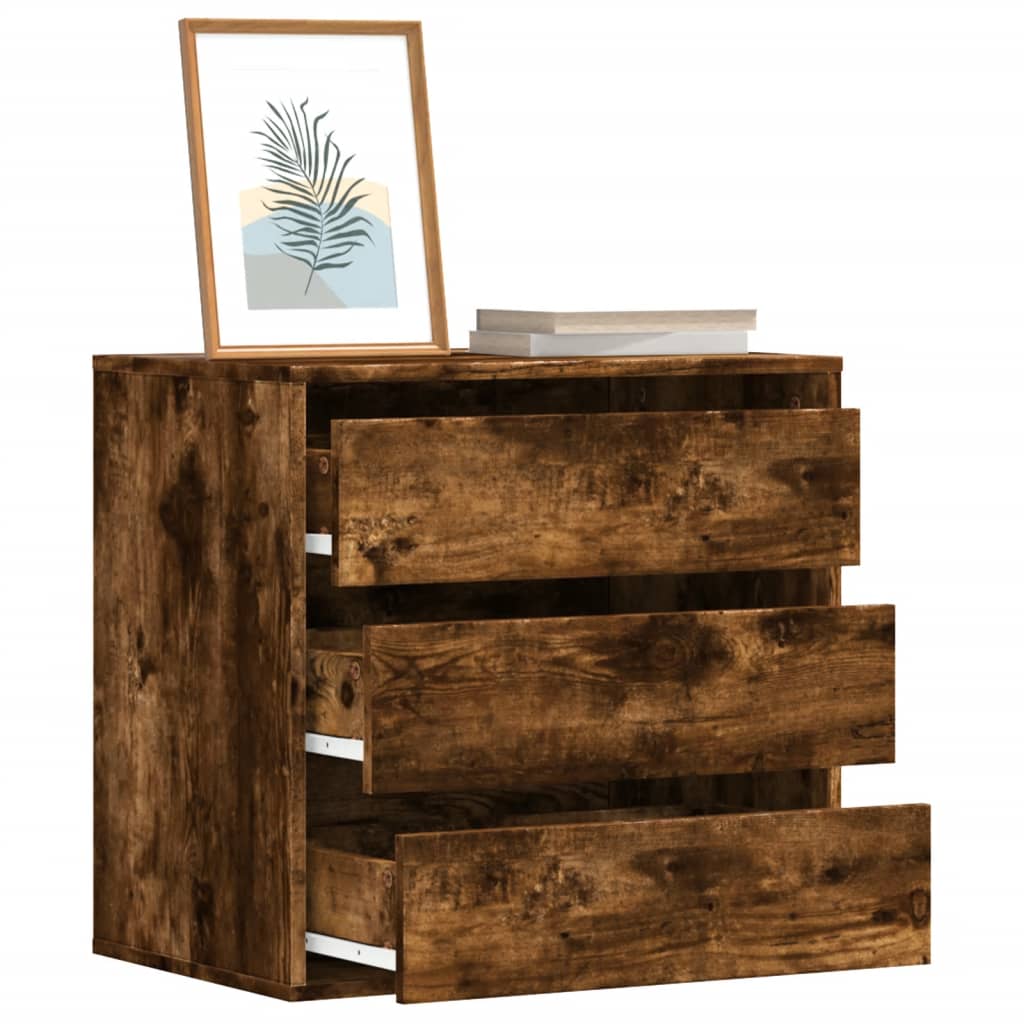vidaXL Corner Chest of Drawers Smoked Oak 60x41x58 cm Engineered Wood 1