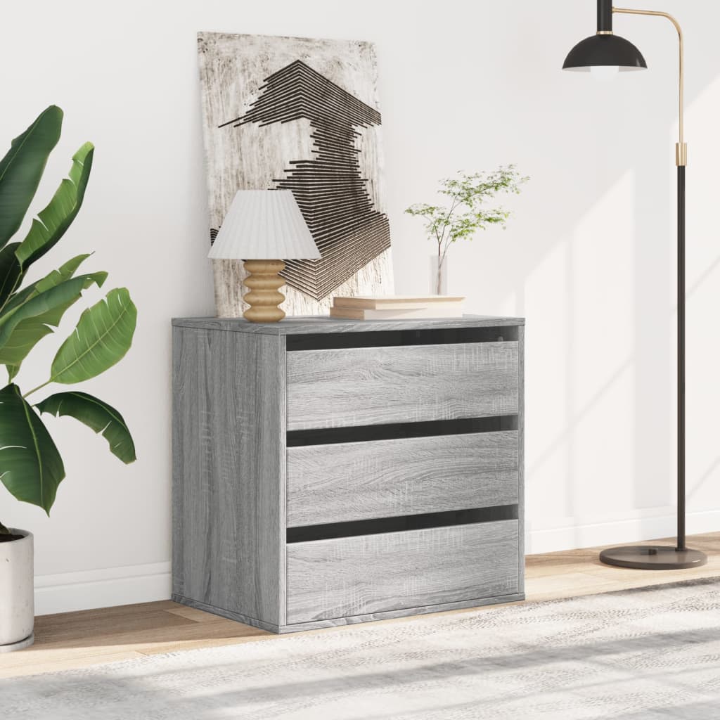 vidaXL Corner Chest of Drawers Grey Sonoma 60x41x58 cm Engineered Wood 3
