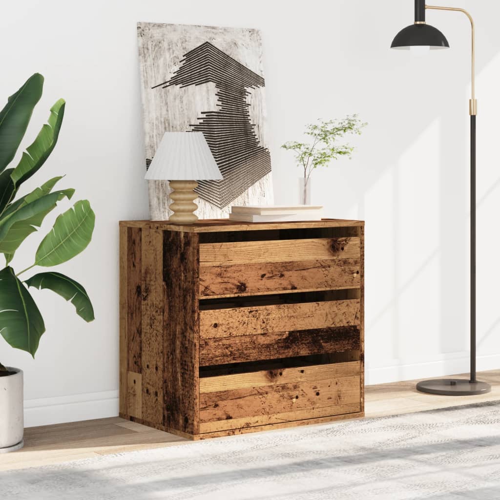 vidaXL Corner Chest of Drawers Old Wood 60x41x58 cm Engineered Wood 3