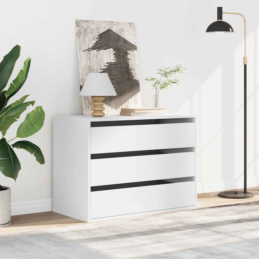 vidaXL Corner Chest of Drawers White 80x41x58 cm Engineered Wood 3