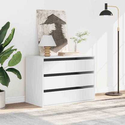 vidaXL Corner Chest of Drawers White 80x41x58 cm Engineered Wood 3