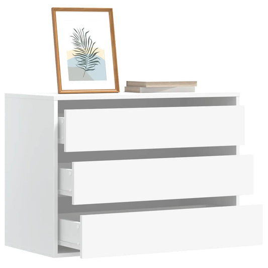 vidaXL Corner Chest of Drawers White 80x41x58 cm Engineered Wood 1